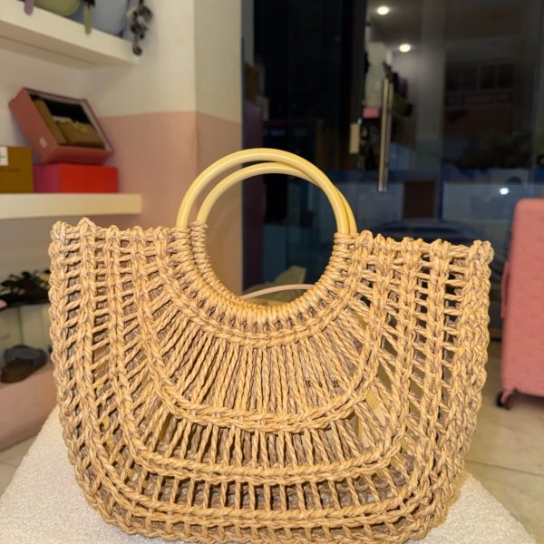 Half Moon Woven Tote Bag